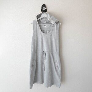 Converse One Star Womens XL Hooded Dress Gray Sleeveless Cotton Athleisure
